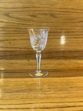 Vintage German Echt Bleikristall Handgeschliffen Cut Crystal Wine Glass 5.25”
